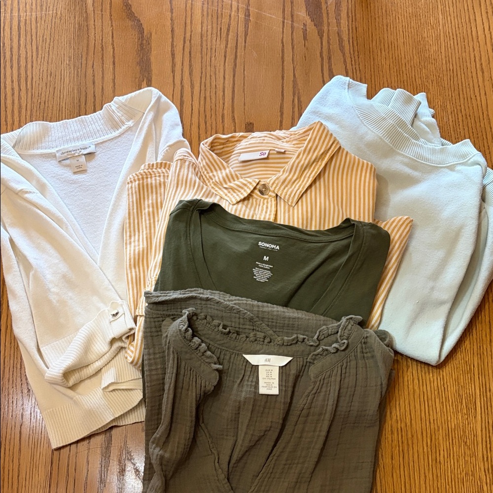 Assorted Women's Tops - White, Yellow, Green